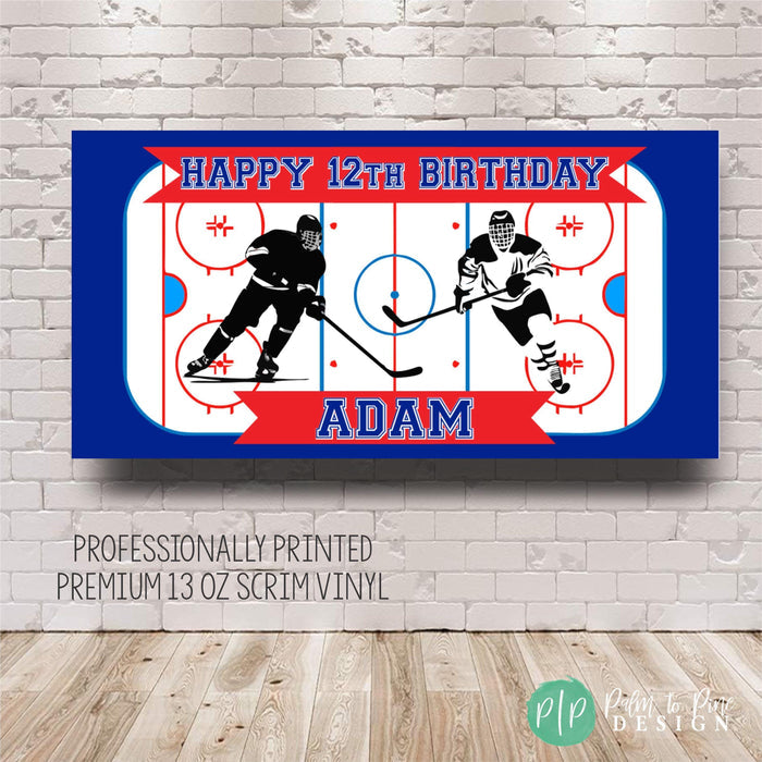 Personalized Hockey decorations for Boys in red and blue