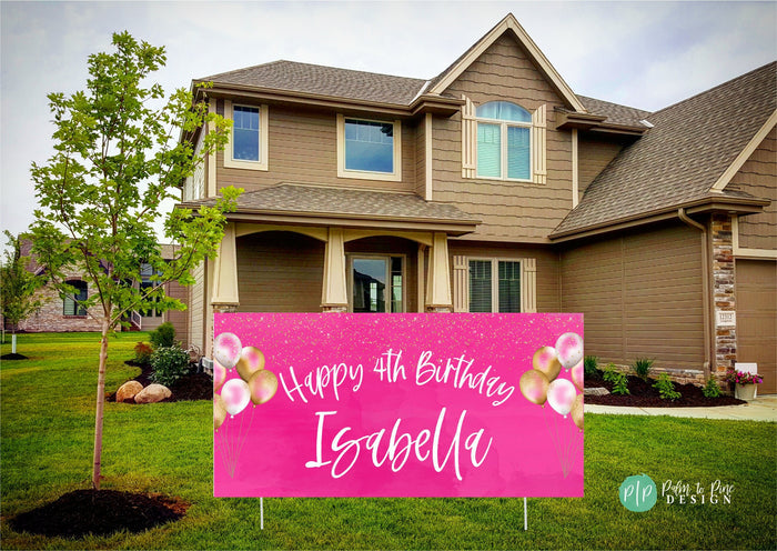 Personalized Hot pink and glitter banner