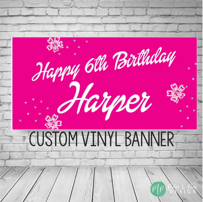 Pink glam birthday banner
