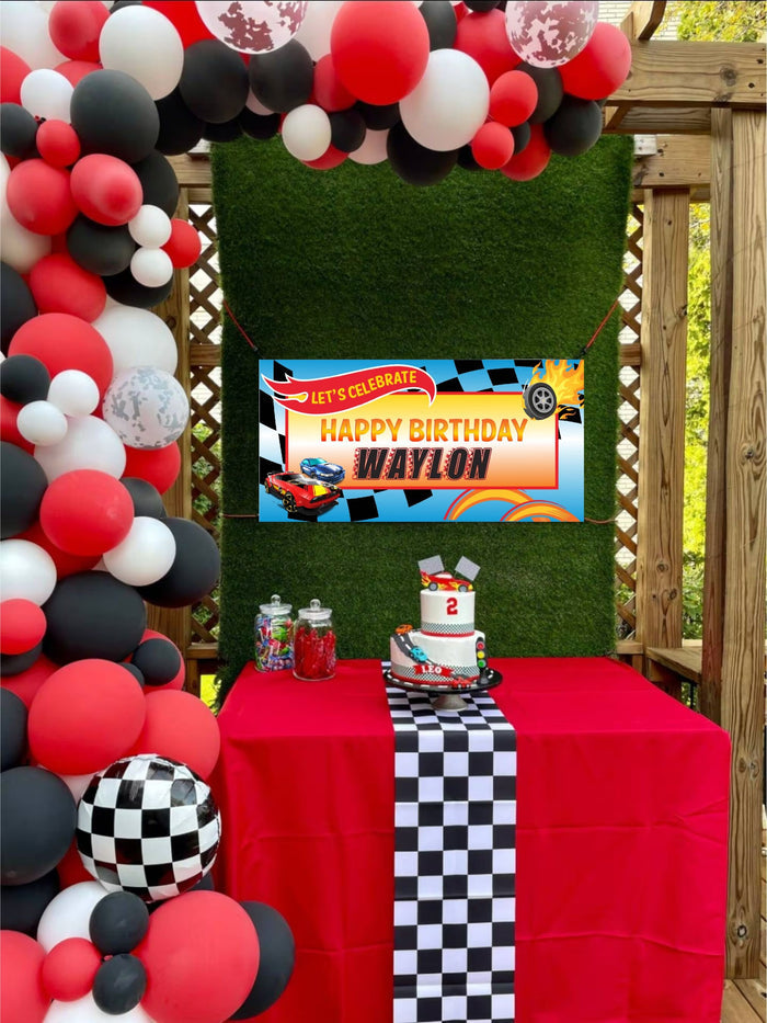 Hot Wheels Birthday Banner