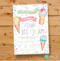Ice Cream Birthday Invitation with Spinkles