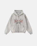 INFLATION Washed Graphic Zip Up Hoodies