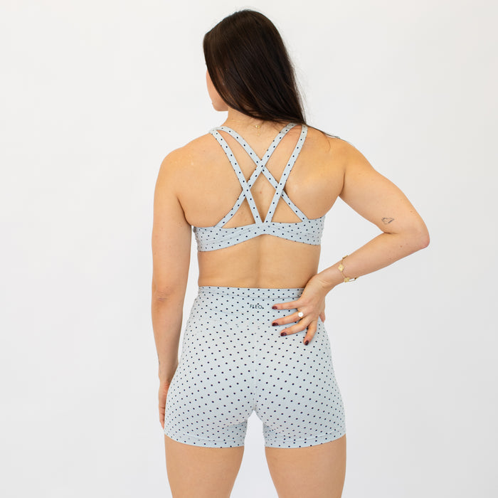 Heather Arctic Ice Mini Dot Isla Sports Bra - Medium Support by FLEO - 2