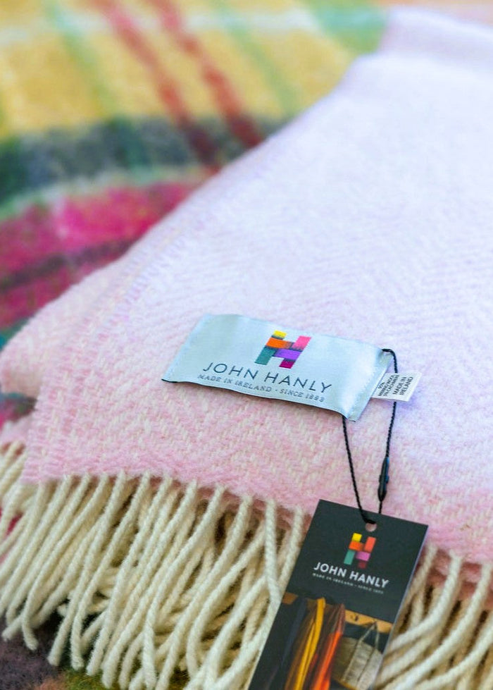 John Hanly Cashmere Merino Throw | Pink