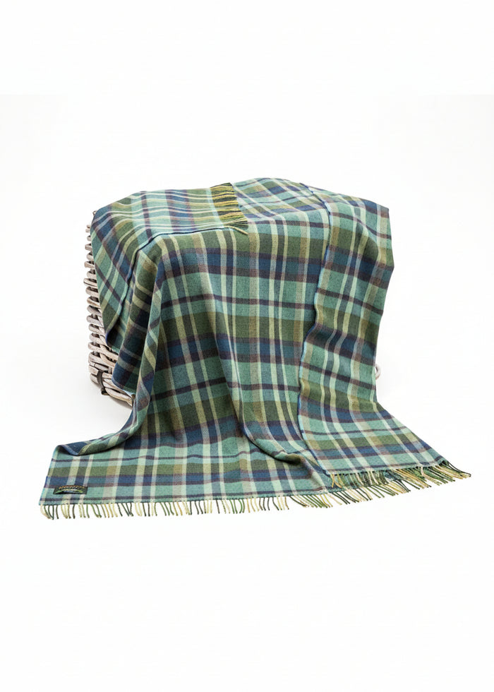 John Hanly Green Lambswool Blanket