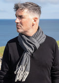 John Hanly Lambswool Scarf | Charcoal Herringbone