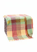 John Hanly Check Lambswool Throw Blanket