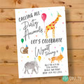 Jungle Animals Birthday Invitation