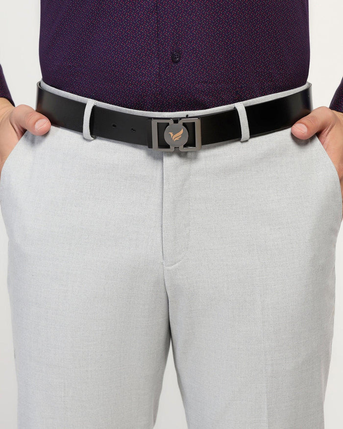 Leather Black Solid Belt - Umiro
