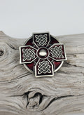 Lee River Celtic Cross Red Belt Buckle 670