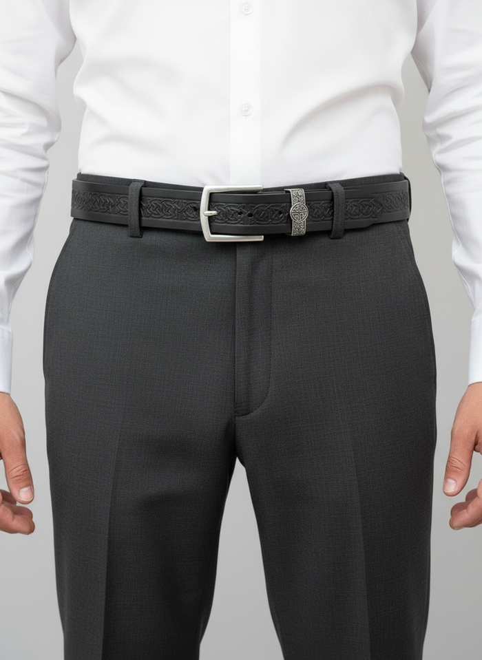 Lee River Leather Celtic Jeans Belt | Black