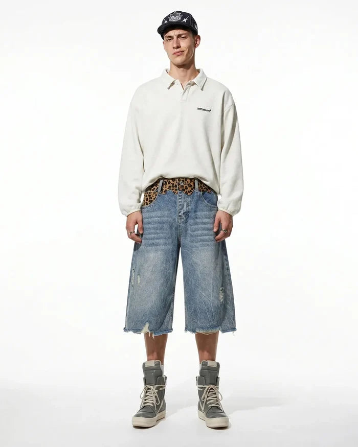 Leopard Patchwork Jorts | Inflation Streetwear