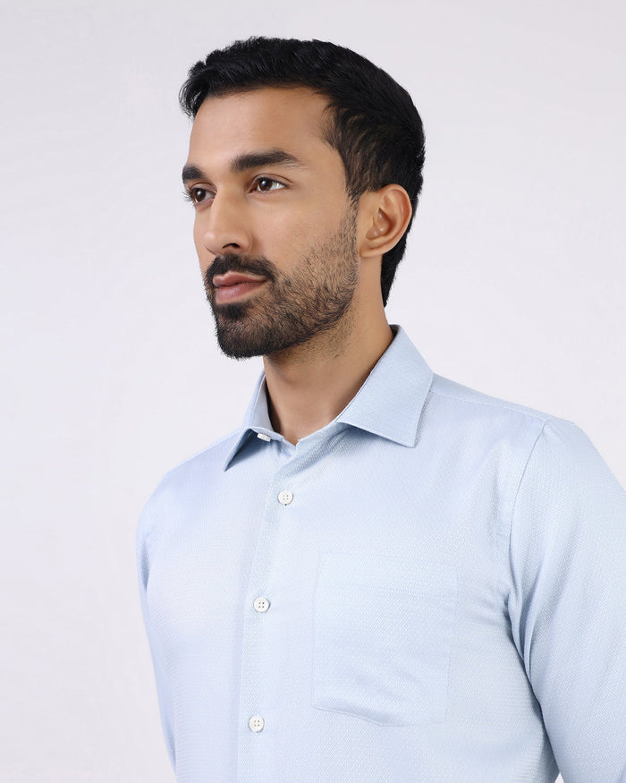 Light Blue Textured Shirt - Bridget