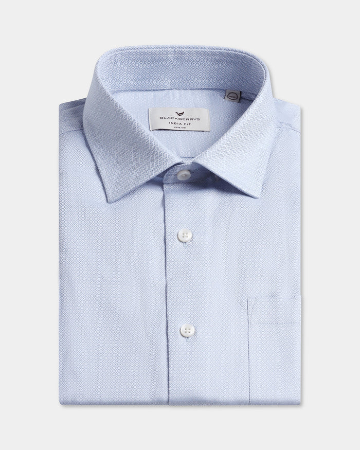 Light Blue Textured Shirt - Bridget