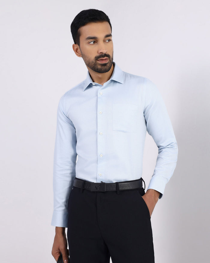 Light Blue Textured Shirt - Bridget