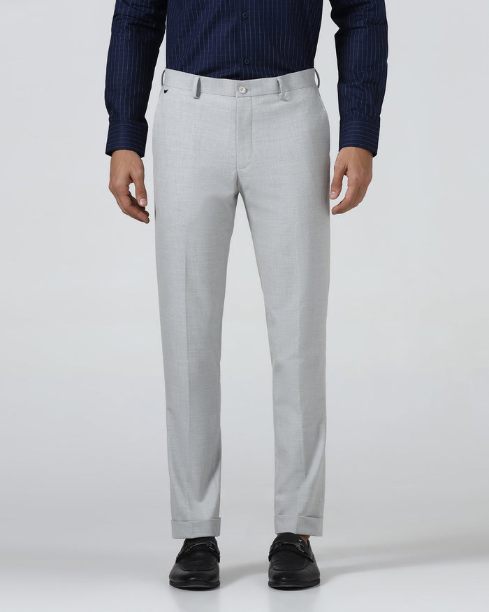 Light Grey Solid Trouser - Arnold