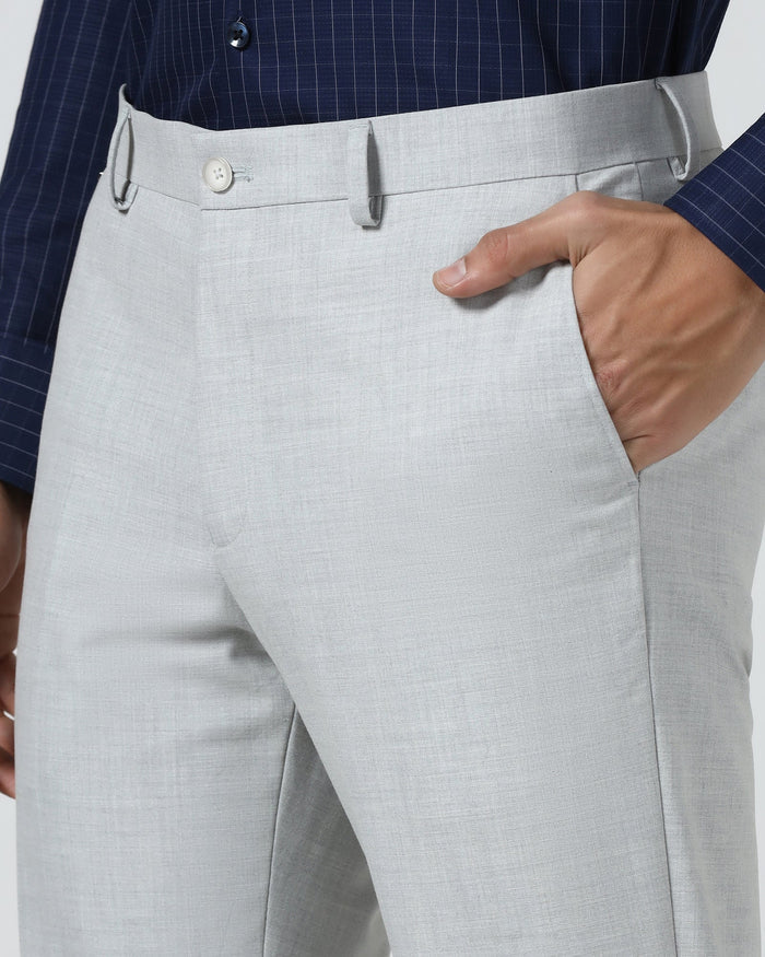 Light Grey Solid Trouser - Arnold