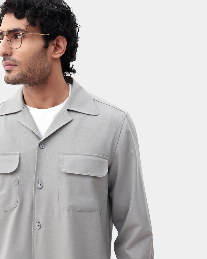 Light Grey Two Piece Textured Suit - Konfet