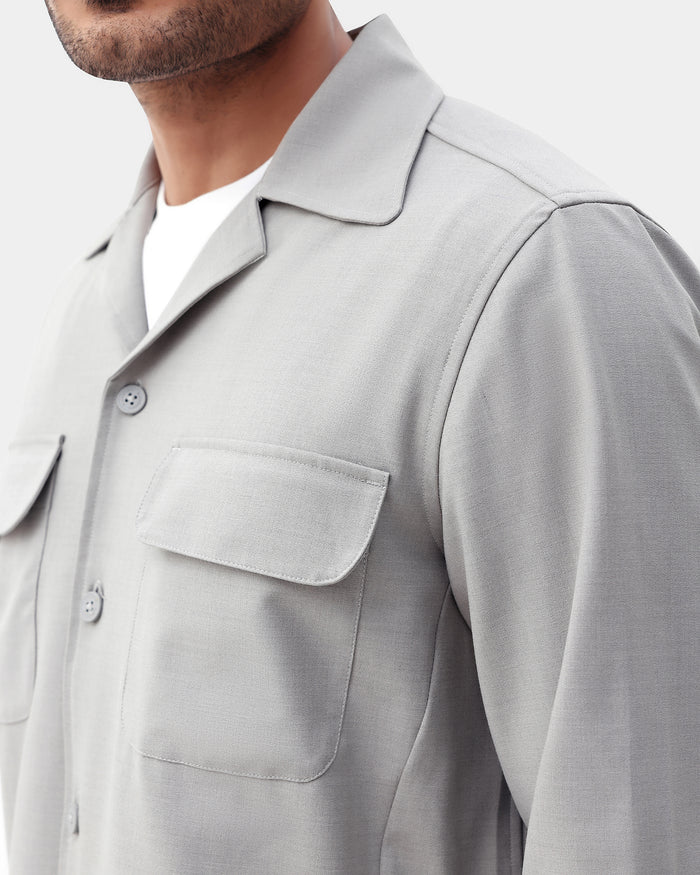 Light Grey Two Piece Textured Suit - Konfet