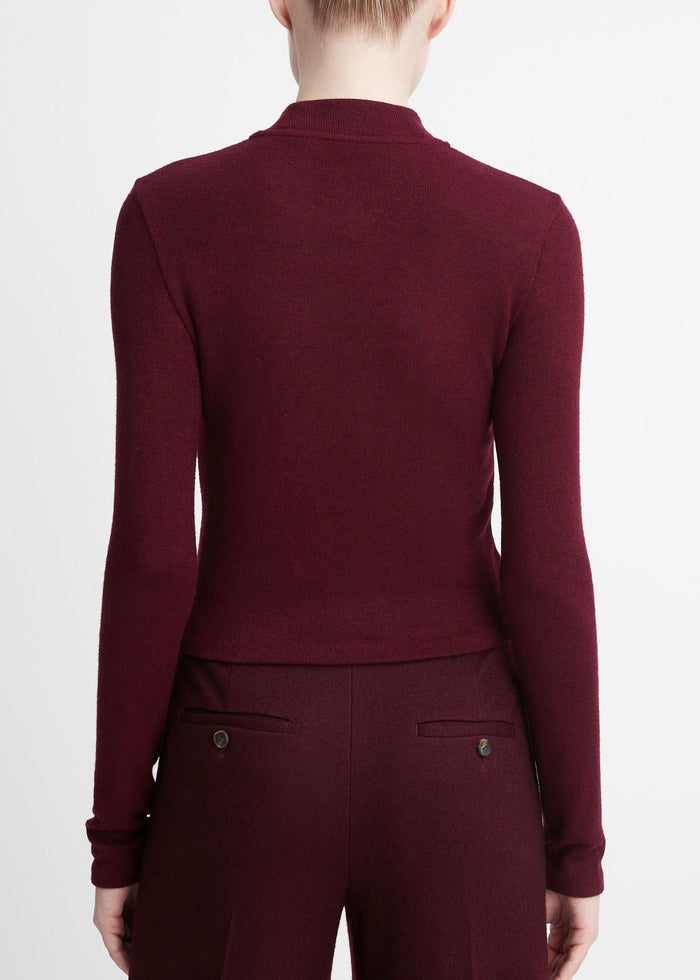 Long Sleeve Cozy Mock Neck (Cherry Wine)