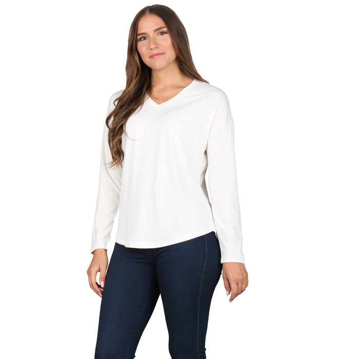 Long Sleeve Rounded Hem Top