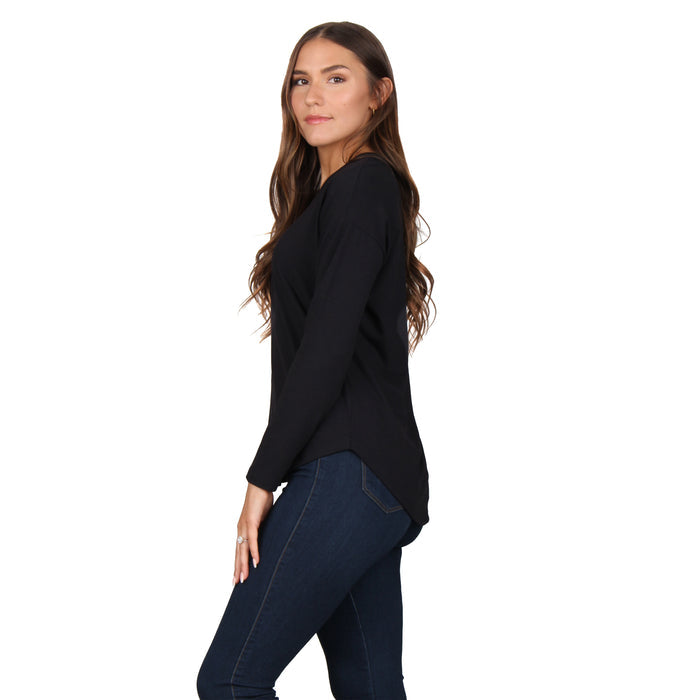 Long Sleeve Rounded Hem Top