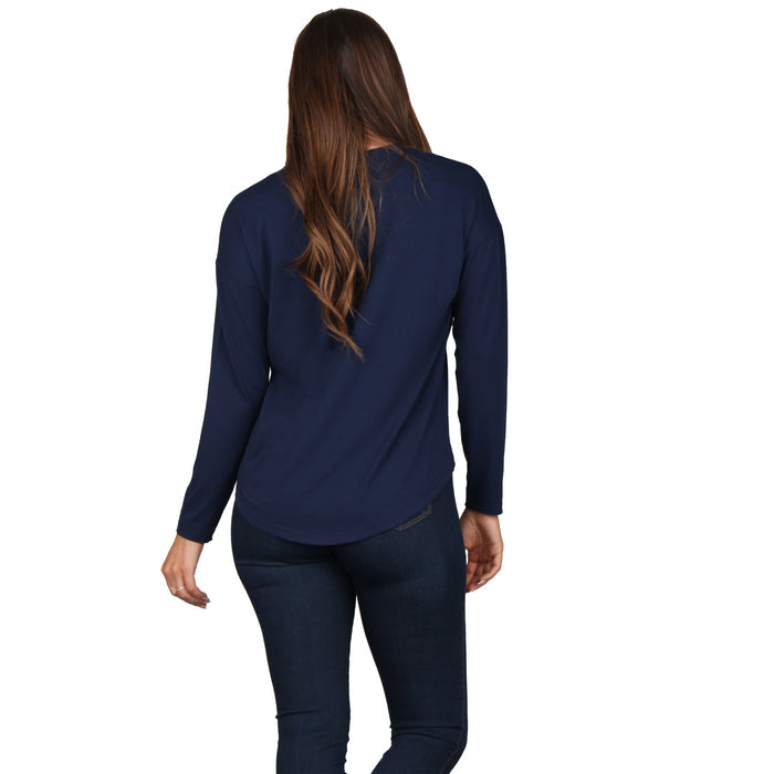 Long Sleeve Rounded Hem Top