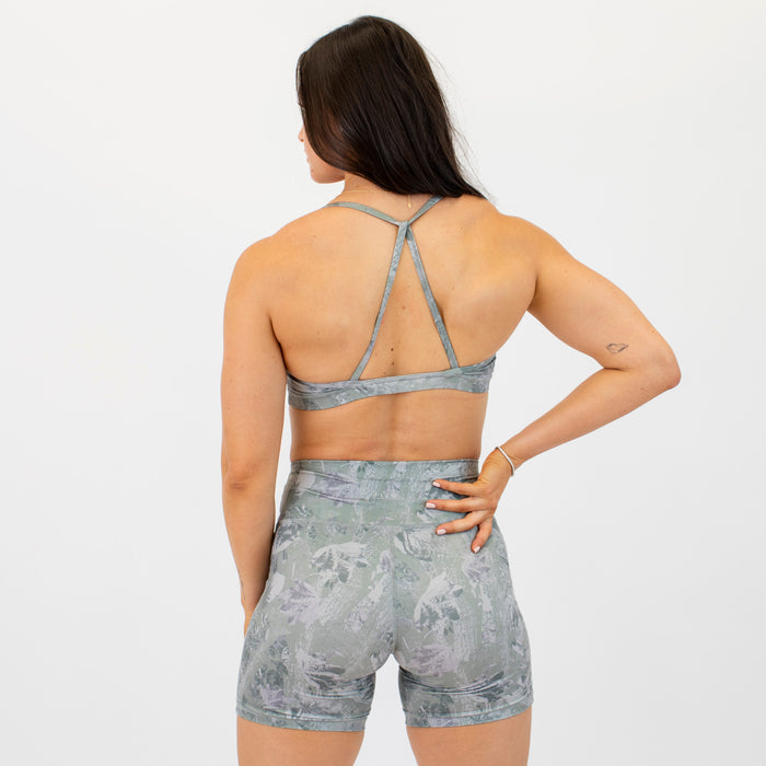 Loop Back Sports Bra - Sage Camo