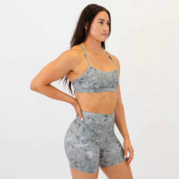 Loop Back Sports Bra - Sage Camo
