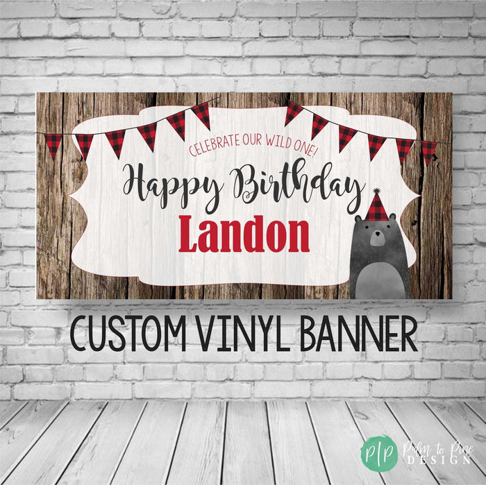 Lumberjack Birthday Vinyl Banner
