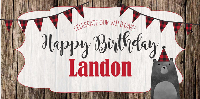 Lumberjack Birthday Vinyl Banner
