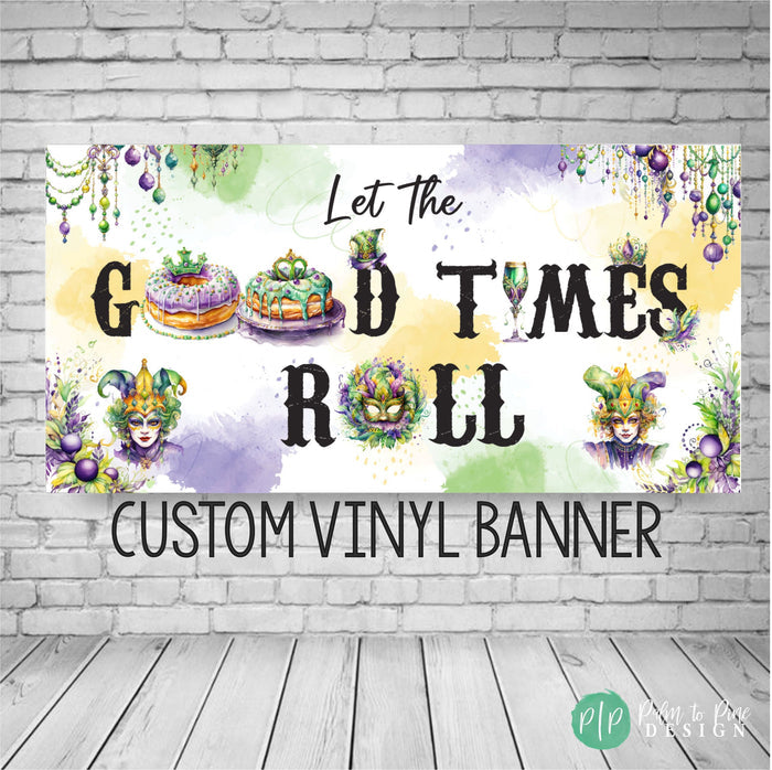 Personalized Mardi Gras Party Banner
