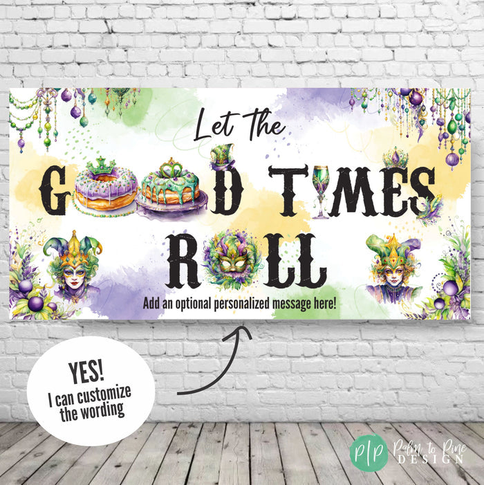 Personalized Mardi Gras Party Banner