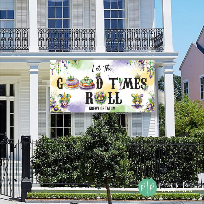 Personalized Mardi Gras Party Banner