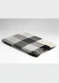 McNutt of Donegal Grey Check Pure Wool Blanket | Irish Wool Throw