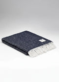 McNutt of Donegal Midnight Herringbone Blanket | Pure Irish Wool