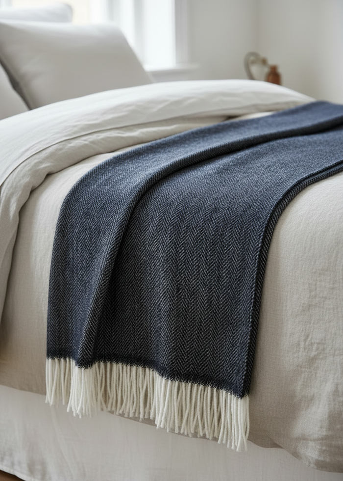 McNutt Midnight Herringbone Blanket