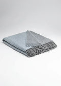 McNutt of Donegal Starlight Blue Reversible Wool Blanket | Pure Irish Wool