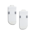 A pair of white ultralight low-cut running socks with strategically placed anti-blister patches and padded arch support.