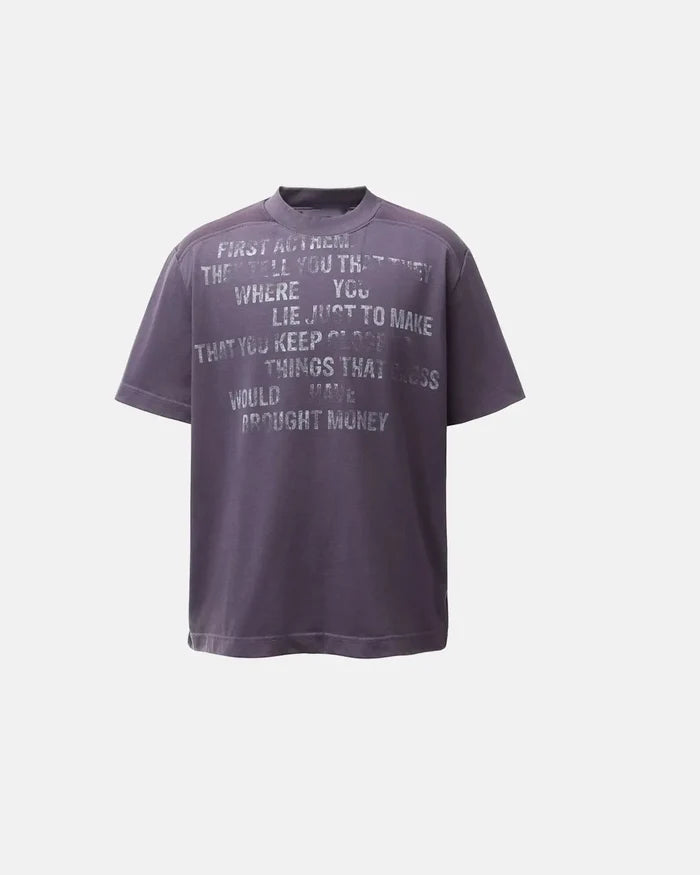 Mock Neck Distressed Graphic T-Shirt | Inflation Streetwear