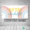 Modern Watercolor Boho Rainbow Birthday Banner