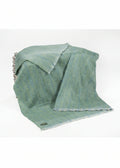Mohair Throw Pale Green & Blue Plain