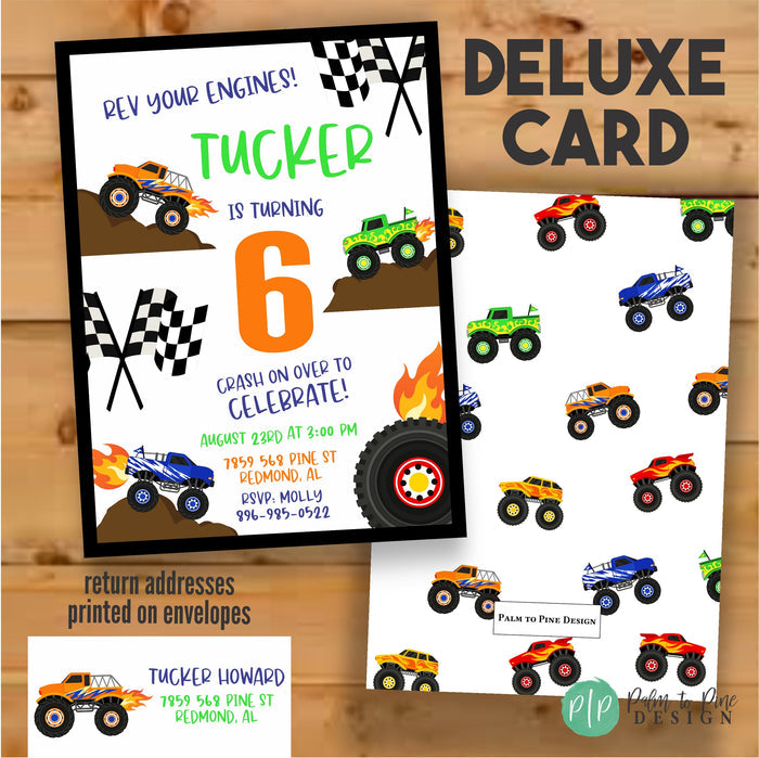 Monster Truck Birthday Invitation