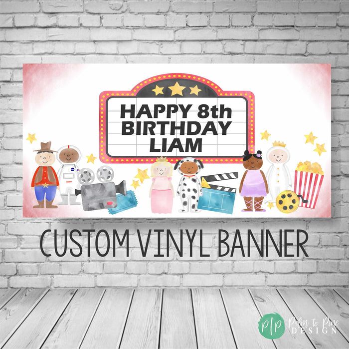 Movie Night Birthday Banner
