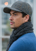 Mucros Baseball Cap | Premium Grey Herringbone Tweed