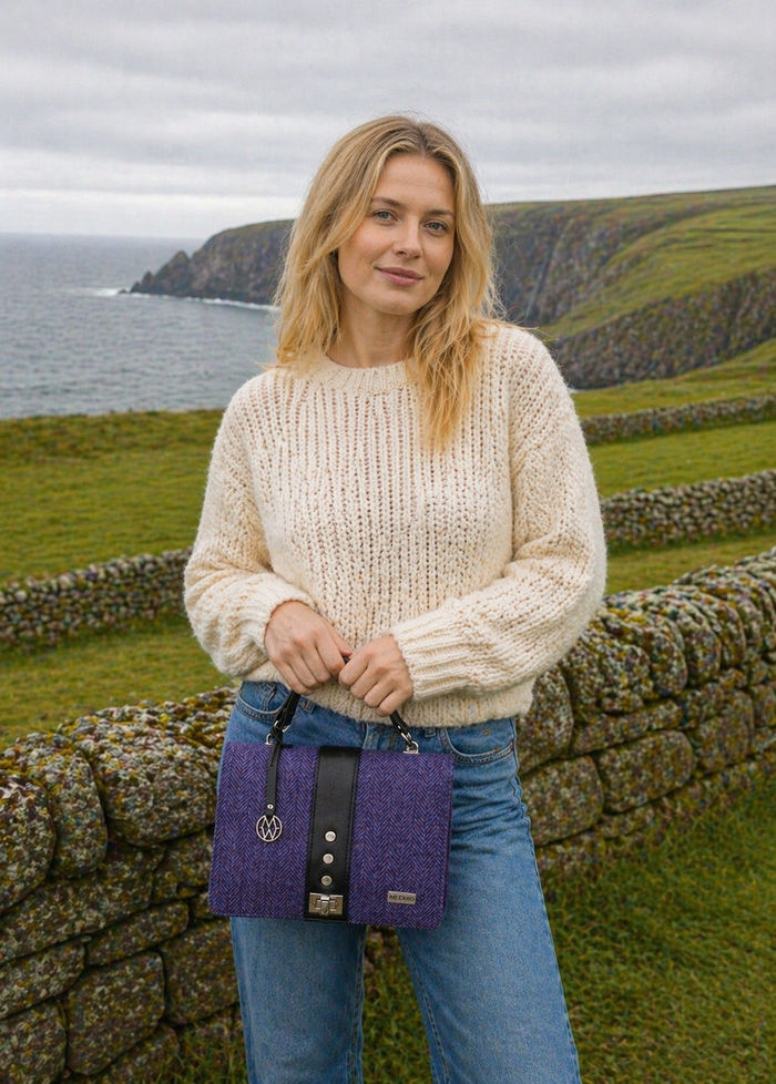 Mucros Fiona Bag | Purple Herringbone