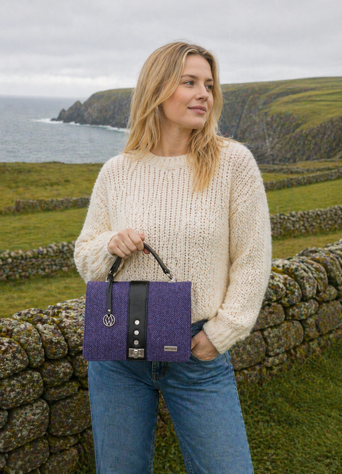Mucros Fiona Bag | Purple Herringbone