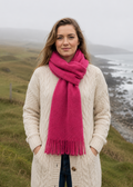 Mucros Islander Scarf Raspberry | Premium Irish Aran Alpaca Wool