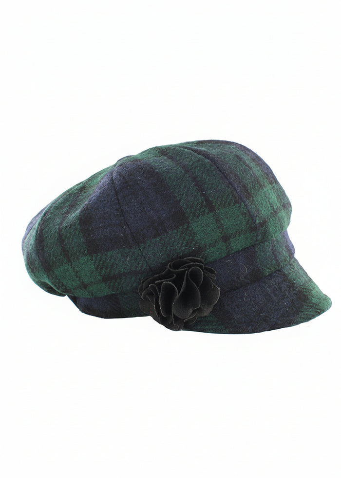 Mucros Newsboy Cap | Navy Green Mix