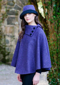 Mucros Purple Irish Tweed Poncho